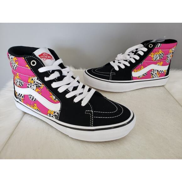 Vans Skate Sk8-Hi Fuchsia Fedora Dice Flame Size 8 Mens gamble‎ casino las vegas